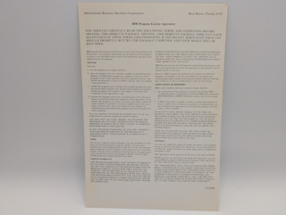 IBM Diskette Librarian, License Agreement